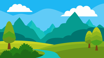 Obraz premium landscape with mountains and trees