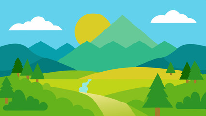 Obraz premium landscape with mountains and trees