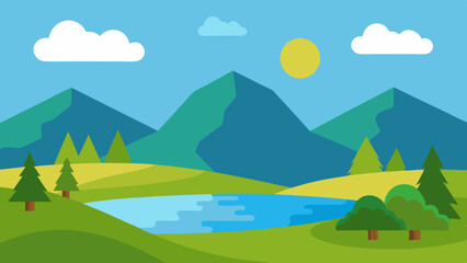 Obraz premium mountain landscape with trees