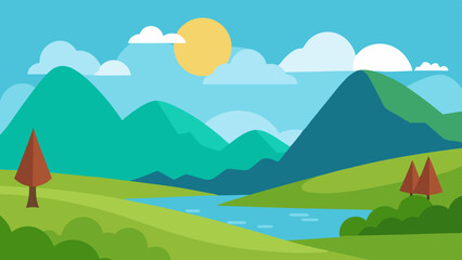 landscape with mountains