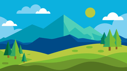 Obraz premium landscape with mountains and trees