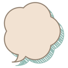 Vector illustration of Speech bubble 8 [scribble shadow (white)]