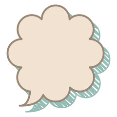 Vector illustration of Speech bubble 9 [scribble shadow (white)]