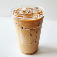 iced latte on white background