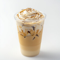 iced latte on white background