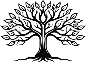 Obraz premium Tree vector Illustration with Roots 