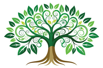  Tree vector Illustration with Roots 