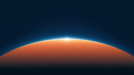Sunrise over a planet space-themed background