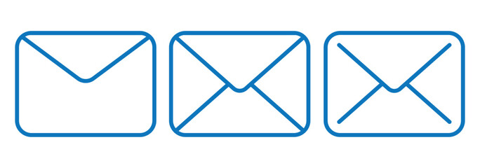 Email vector icon set. mail post vector symbol. letter message envelope sign in black color. suitable for apps and websites Ui designs. EPS 10.