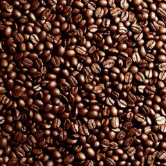 Naklejka premium Close Up of Dark Brown Roasted Coffee Beans