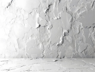 Minimalist white broken wall  background.