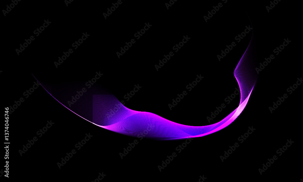 Poster Purple arc magic glows with shining stream, spell and magic effect. Vector in motion creates a feeling of mystery, elegance and fantasy energy.