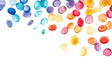 Fototapeta premium colorful round candy falling isolated on white or transparent png