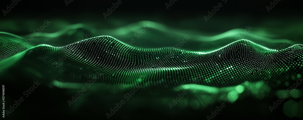 Poster a futuristic abstract background featuring a digital dynamic wave of particles represents big data v