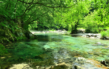 栃木県那須塩原市　木の俣園地を流れる木の俣川