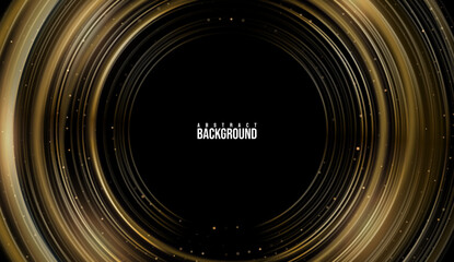 Radiant pattern of golden light forming an elegant circle on a sleek black background with a luxurious ambiance, perfect for premium design, exclusive branding, and sophisticated presentations.