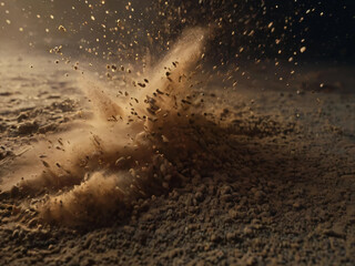 The photograph showcases the natural beauty of desert sand.