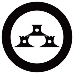 家紋です。太輪に三つ盛三味駒といいます。