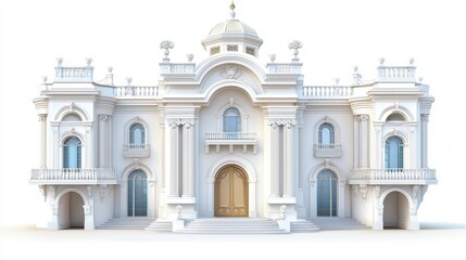 Obraz premium A clipart of a historical building with intricate architectural details, ideal for showcasing heritage or classical designs.