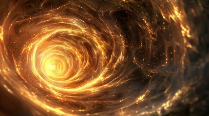 Minimal effect golden particles swirling movement glowing.