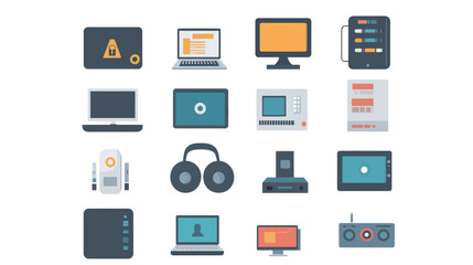 Fototapeta premium Computer Icon Vector Illustration for Technology and Digital Concepts