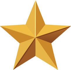 Fototapeta premium 3d gold star icon, metal golden star vector illustration
