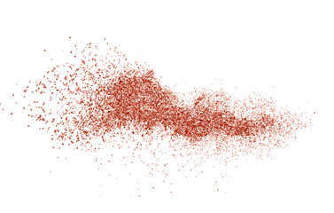 Vivid red chili pepper powder explosion with a realistic splash png textured dust. Perfect for spicy culinary themes, Mexican cuisine, or seasoning designs. Isolated png dynamic vector.	
