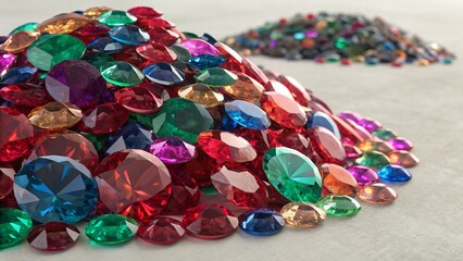 Obraz premium Jewel pile detail, highlighting the gem and jewelry theme. 