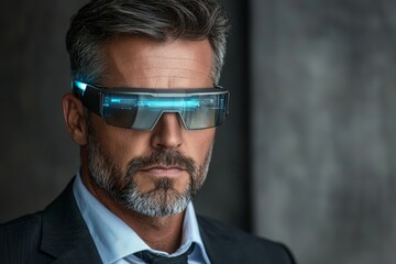 Obraz premium A pioneer in futuristic spectacles embodies the essence of innovation, technology, and commerce