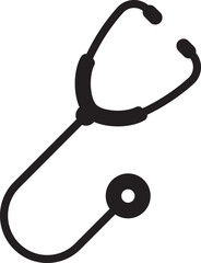 Black stethoscope isolated on a white background