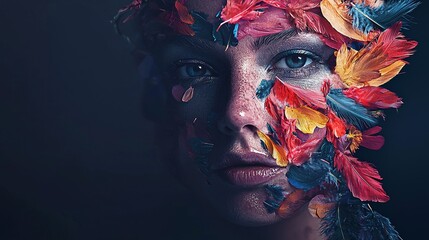 Enchanted Bloom: A Surreal Portrait of Feminine Beauty’ is rephrased as ‘Enchanted Bloom: A Dreamlike Representation of Female Attractiveness