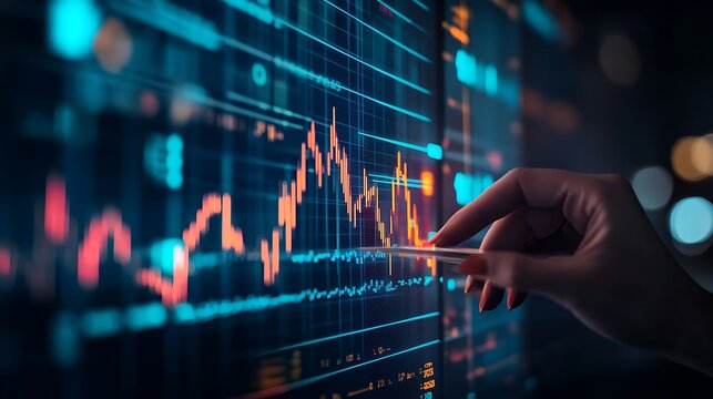 Business analytics with rising bar chart and fluctuating line graph data