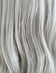 Fototapeta premium Long, flowing silver hair texture close-up
