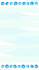 青い花のベクターイラスト　ネモフィラ　背景