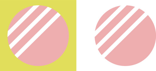 シンプル記号×ストライプのアイコンイラスト（丸）