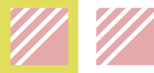 Fototapeta premium シンプル記号×ストライプのアイコンイラスト（四角）