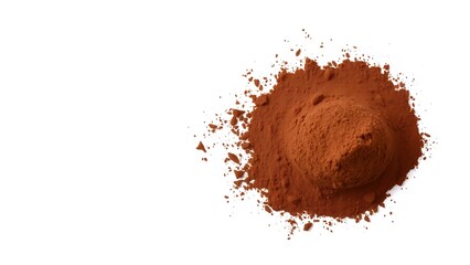 Pile of Cocoa Powder Isolated on White