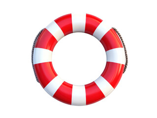 Isolated Red and White Lifebuoy