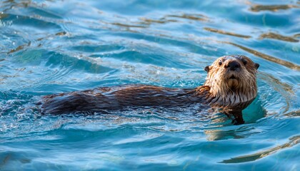 Fototapeta premium 水中にいるラッコ