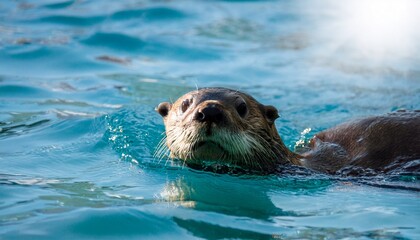 Fototapeta premium 水中にいるラッコ