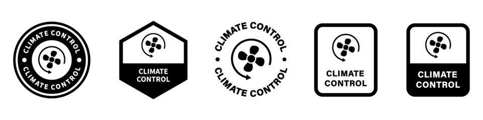 Climate Control - vector stamps for product labeling isolated on white.
