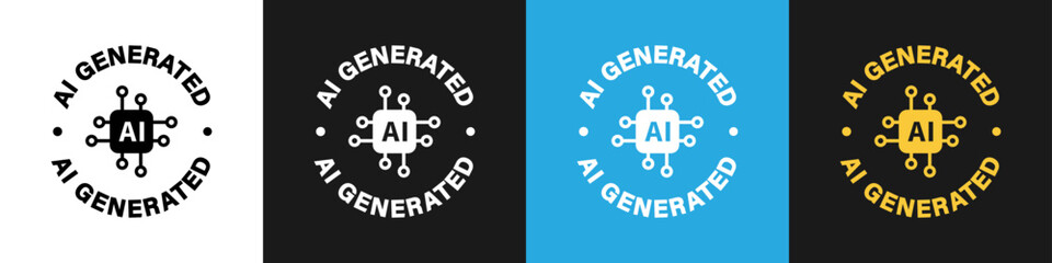 AI Generated - Vector sign for content made with AI tools.