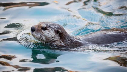 水中にいるラッコ