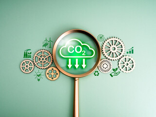Environmental care sustainability, Carbon dioxide reduce management concept. Co2 emission reduction...