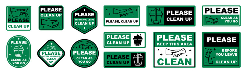Please clean as you go sign