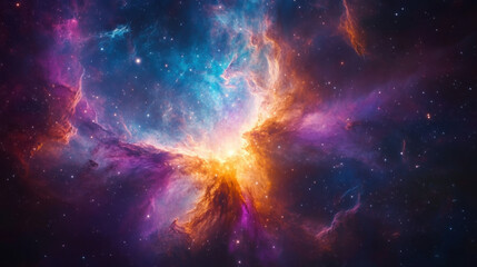 Naklejka premium Galaxy and Cosmo, A nebula forming around a dying star, showcasing cosmic beauty and high fidelity detail.