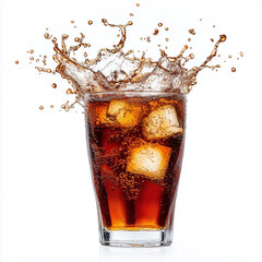 Refreshing cola drink with fizzy bubbles 