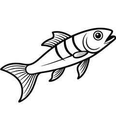 Vector illustration of a fish swimming in water