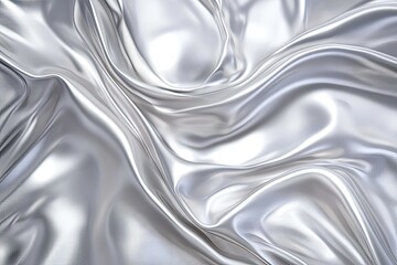 Silver fabric folds. Luxurious fabric texture
