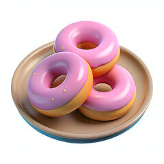 Three Pink Frosted Donuts with Yellow Sprinkles